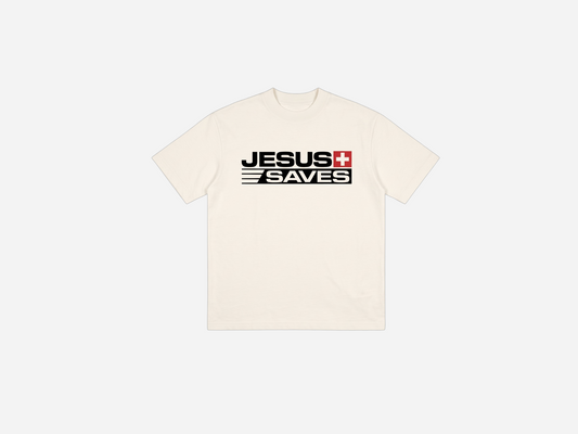 Jesus Saves Tee Ecru